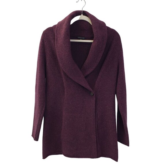 Eileen Fisher Wool & Cashmere Blend Collared Wrap Sweater Size XS/S - Picture 1 of 6